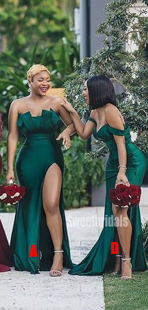 Mismatched Emerald Green Chiffon Cheap Bridesmaid Dresses Online, WG63 –  LoverBridal