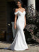 Charming Off-shoulder Mermaid Cheap Simple Wedding Dresses, WG200