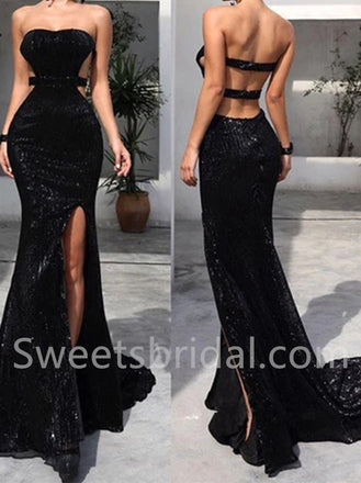 Sexy Strapless Side silt Mermaid Prom Dresses, SW1509