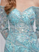 Elegant V-neck Off shoulder Mermaid Prom Dresses, SW1494