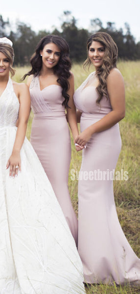 Elegant One-shoulder Mermaid Long Bridesmaid Dresses Online, SW1225
