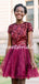 Simple Round Neck Sequin Tulle Mini Short Homecoming Dresses, BTW301