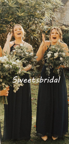 Simple Sexy Sleeveless Chiffon Party Dresses Long Bridesmaid Dresses, SW1107