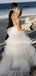 Pretty Spaghetti Strap Tulle A-line Long Wedding Dresses Evening Dresses, WD1127