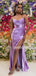 Mermaid Spaghetti Straps Simple Side Slit Long Bridesmaid Dresses,SWE1257