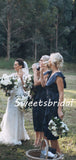 Elegant Simple V-neck Sleeveless Party Dresses Bridesmaid Dresses, SW1096