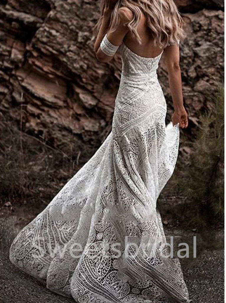 Sexy Sweetheart Off shoulder Mermaid Lace applique Wedding Dresses,DB0326