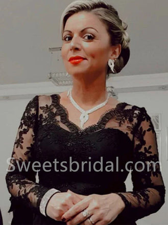 Elegant V-neck Long sleeves A-line Prom Dresses, SW1511