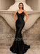 Sexy V-neck Spaghetti straps Mermaid Prom Dresses, SW1341