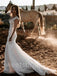 Simple V-neck Mermaid Lace applique Wedding Dresses,  DB0250