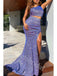 Sexy One shoulder Side slit Mermaid Prom Dresses,SW1885