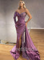 Sexy One-shoulder Sweetheart Side slit Mermaid Prom Dresses, SW1396