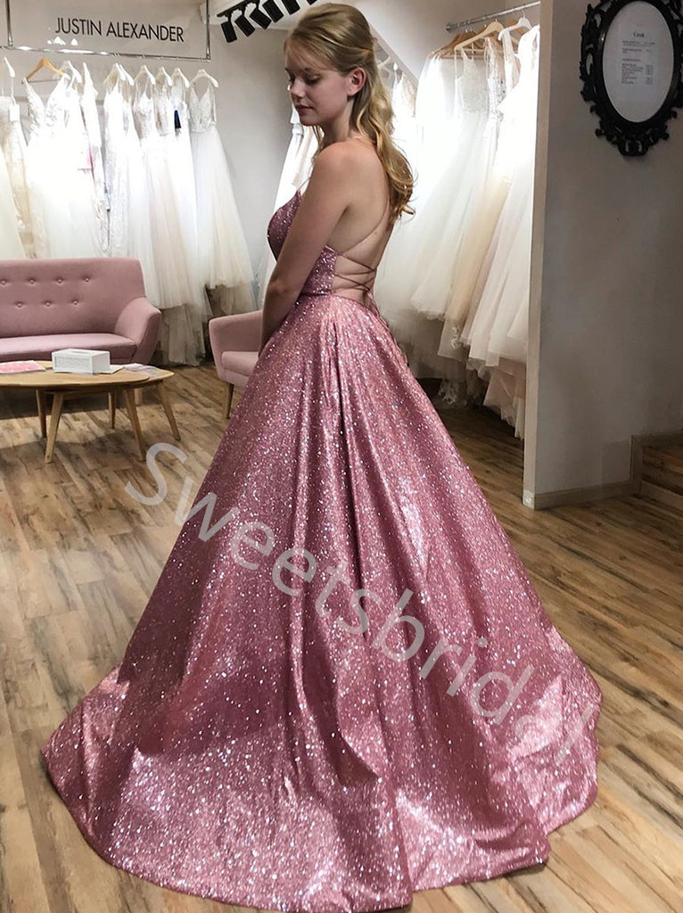 Sexy Square Sleeveless Simple A-line Prom Dresses,SW1719