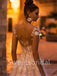 Elegant V-neck Off shoulder A-line Lace applique Wedding Dresses,DB0315