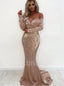 Elegant Off shoulder V-neck Mermaid Prom Dresses, SW1519