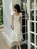 Elegant Square Short sleeveless A-line Prom Dress,SW1939