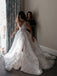 Vintage V-neck A-line Tulle Sleeveless Ball Gown Long Wedding Dresses Evening Dresses,WD1147