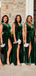 Affordable Mermaid V-neck Side Slit Sexy Long Bridesmaid Dresses, SW1216