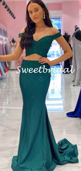 Simple Off-shoulder Mermaid Ball Gown Evening Party Prom Dresses,SW1141