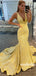 Simple V-neck Mermaid Cheap Long Prom Dresses.SW1206