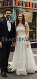 Pretty Sweetheart Vintage Lace Tulle A-line Long Wedding Dresses Evening Dresses, WD1135