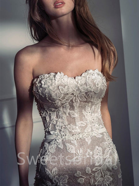 Sexy Sweetheart Mermaid Floor-length Lace applique Wedding Dresses, DB0194