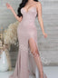 Sexy V-neck Sleeveless Side slit Mermaid Prom Dresses,SW1718