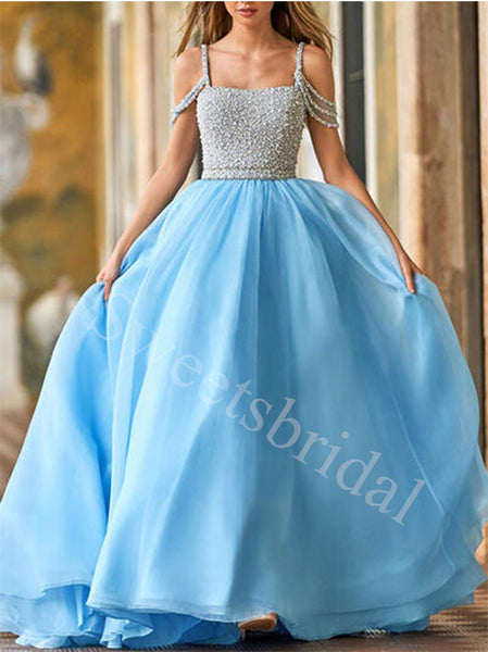 Elegant Off shoulder Square A-line Prom Dresses,SW1799