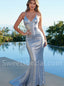 Sexy Spaghetti straps V-neck Mermaid Prom Dresses, SW1500