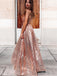 Elegant V-neck Sleeveless A-line Prom Dresses,SW1924