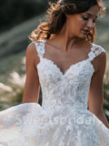 Elegant Sweetheart Cap-sleeves A-line Lace applique Wedding Dresses,DB0319