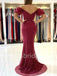 Elegant Sweetheart Off shoulder Side slit Mermaid Prom Dresses, SW1504