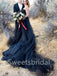 Black Elegant Strapless A-line Lace applique Wedding Dresses,DB0300