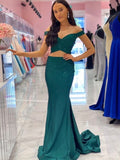 Simple Off-shoulder Mermaid Ball Gown Evening Party Prom Dresses,SW1141