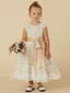 BeautifuI Scoop Cap sleeves A Line Flower Girl Dresses,FGS0046