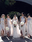 Elegant Halter Side Slit Mermaid Long Bridesmaid Dresses Online, SW1226