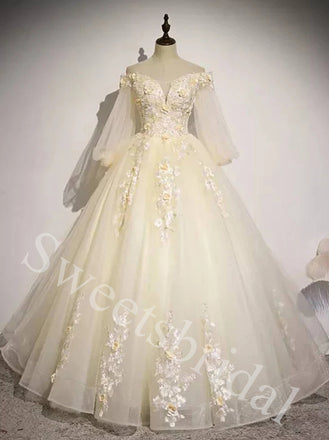 Elegant Long sleeves V-neck A-line Long Prom Dress,SW1940