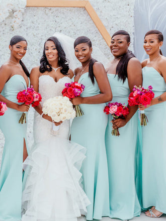 Elegant Sweetheart Mermaid Floor-length Long Bridesmaid Dresses, SW1074