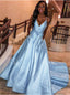 Elegant V-neck Spaghetti straps A-line Prom Dresses,SW1858