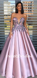 Simple Sweetheart A-line Satin Long Prom Dresses.SW1152