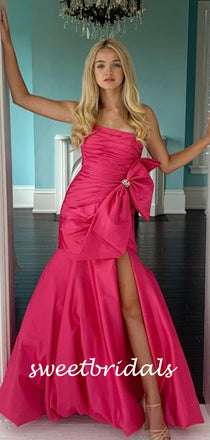 Simple Straight Mermaid Side Slit Long Prom Dresses.SW1176