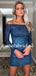 Simple Straight Long Sleeve Mini Short Homecoming Dresses, BTW303