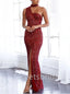 Elegant Halter Side slit Mermaid Prom Dresses,  SW1413