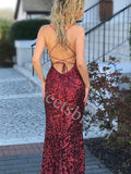 Sexy Square Spaghetti straps Mermaid Prom Dresses,SWW1780