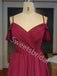 Elegant Off shoulder Sweetheart A-line Prom Dresses,SW1744