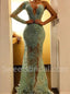 Elegant One shoulder Side slit Mermaid Prom Dresses, SW1527