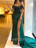 Elegant Off-shoulder Side slit Mermaid Prom Dresses, SW1425