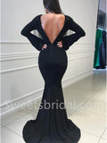 Elegant V-neck Long sleeves Mermaid Prom Dresses, SW1506