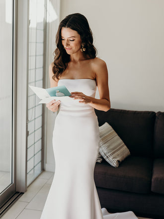 Pretty Straight Mermaid With Train Long Wedding Dresses Evening Dresses, WD1128
