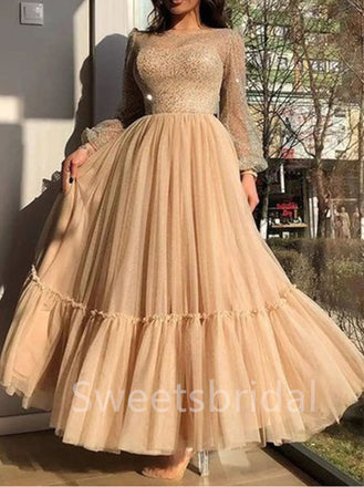 Elegant Long sleeves A-line Prom Dresses ,SW1352